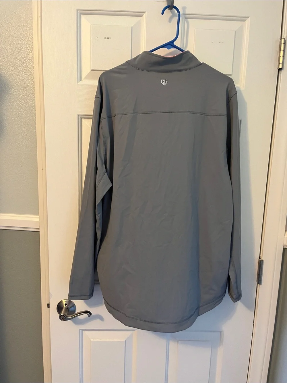 Graham Luxe Men's Gray Quarter-Zip Lightweight Shirt Jacket with Red Lining